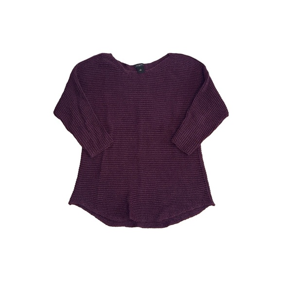 Ann Taylor Tops - Ann Taylor Deep Purple Knit Three-Quarter Length Sleeve Top (Size S)